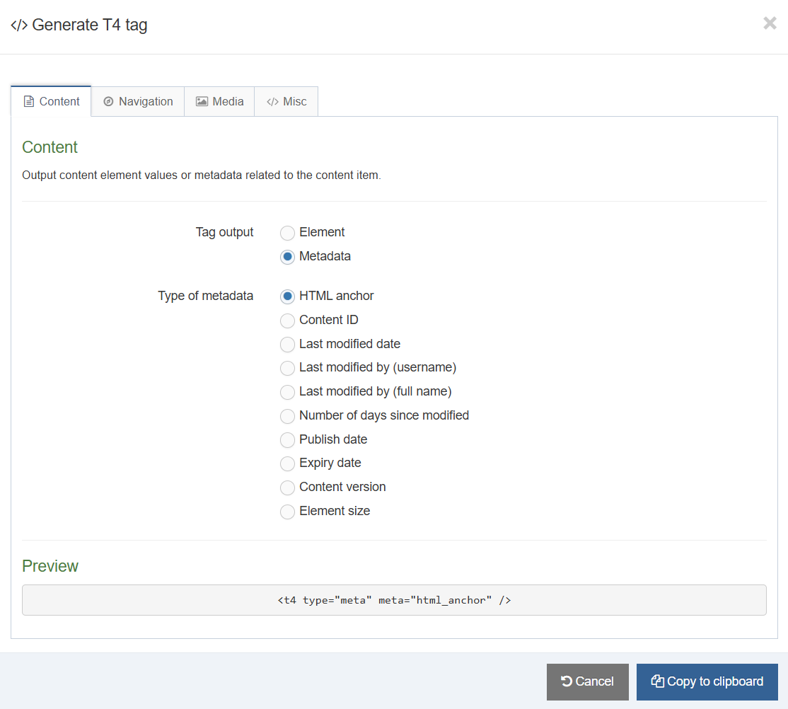 Add HTML Anchor to Content Type
