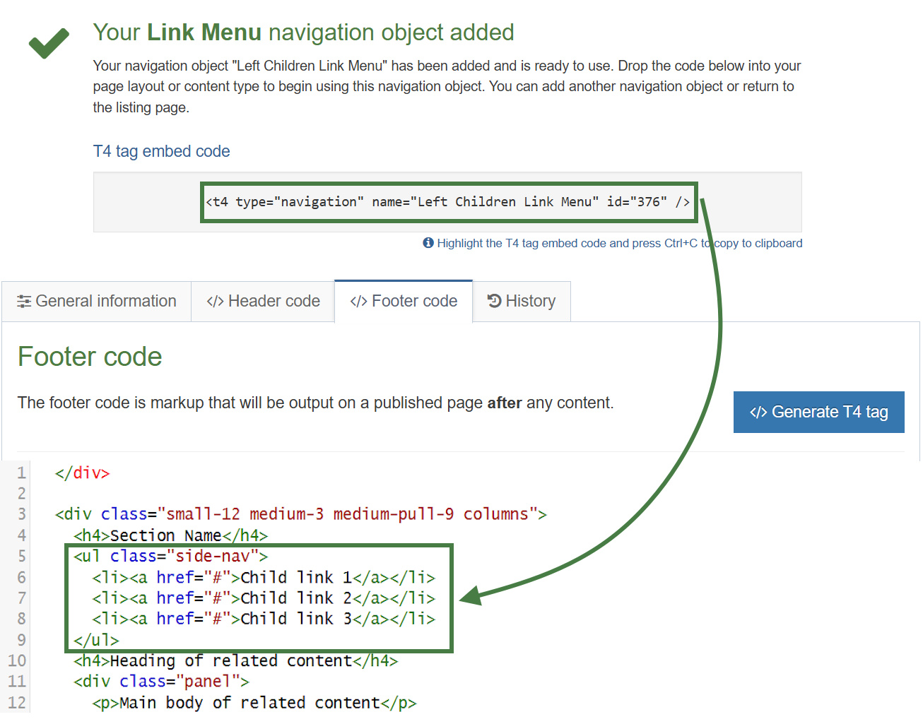 Apply Left Child Menu Navigation to Page Layout