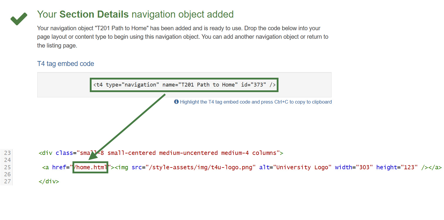 Apply Section Details Navigation to Page Layout (Path)