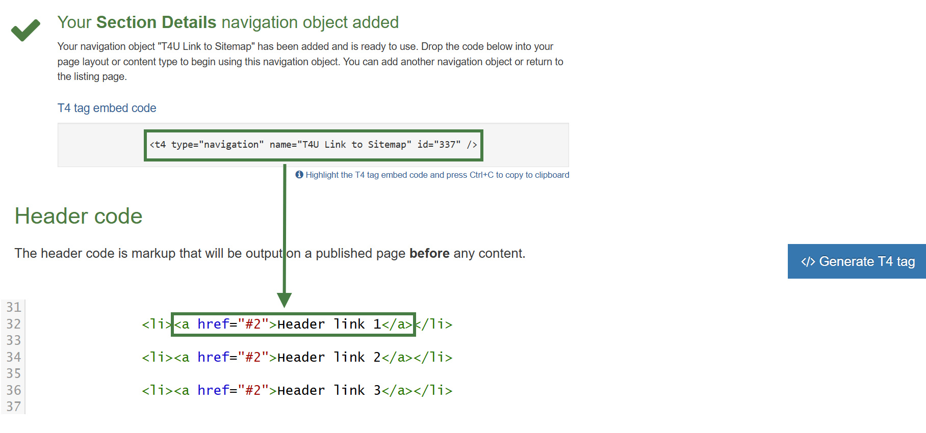 Apply Section Details Navigation to Page Layout