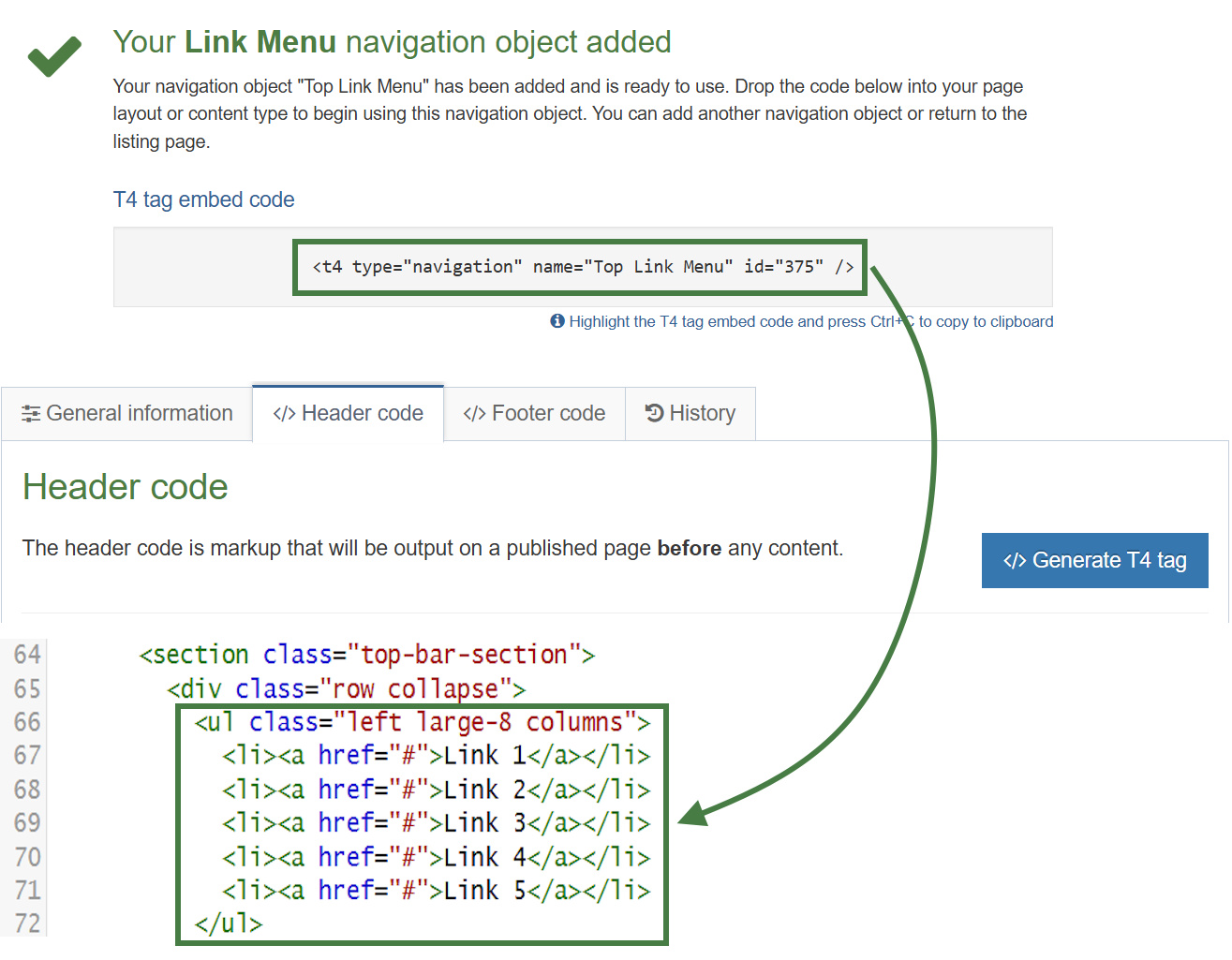 Apply Top Link Menu Navigation to Page Layout