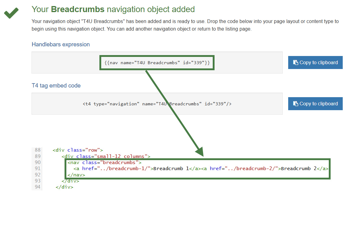 Apply breadcrumb navigation to page layout