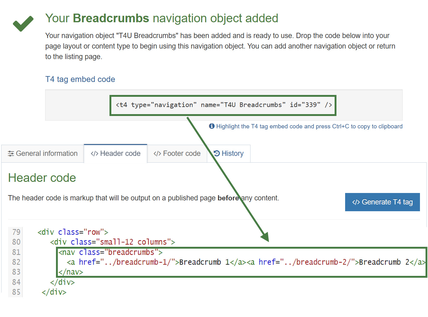 Breadcrumbs Navigation Object Added