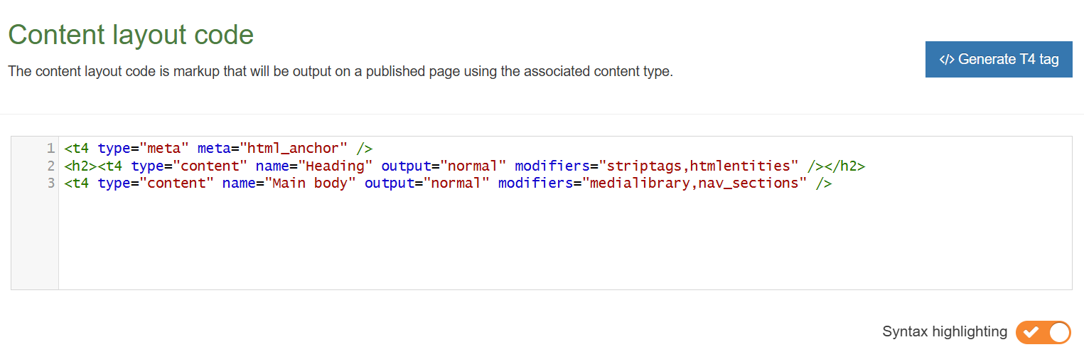 Content Layout With Anchor Tag