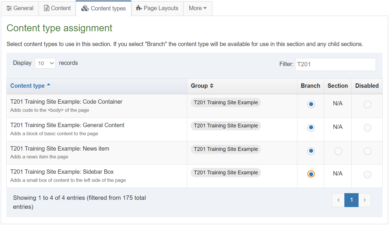 Enable Sidebar Content Type