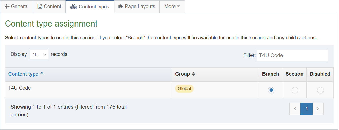 Enable a Code Content Type