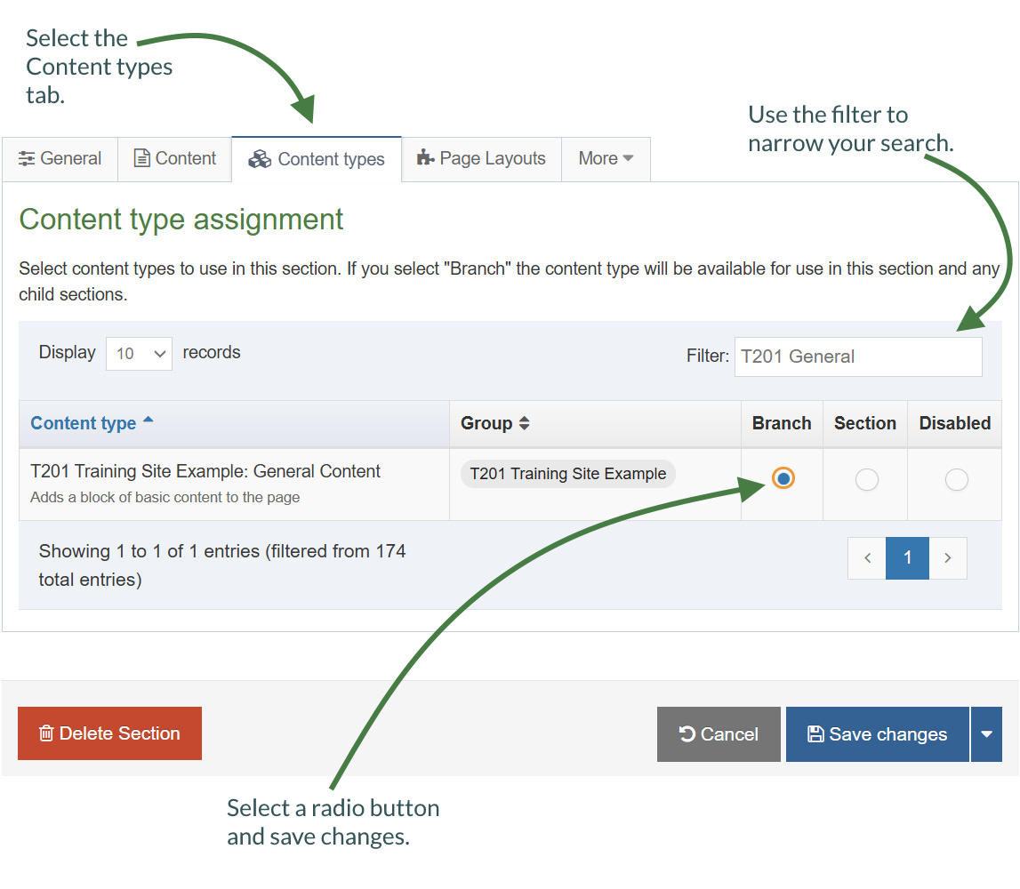 Enable a Content Type