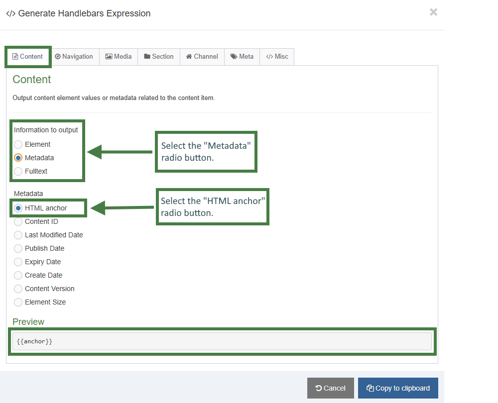 Expression builder (anchor)