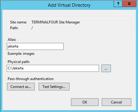 IIS8 Jakarta Virtual Directory