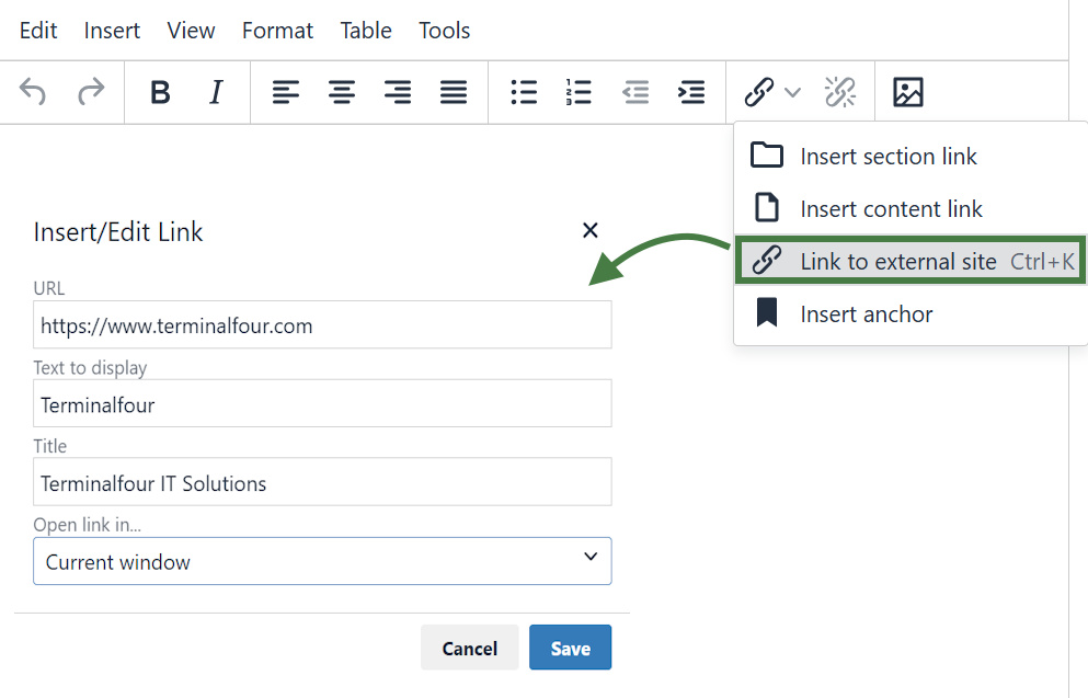 Link to External Site