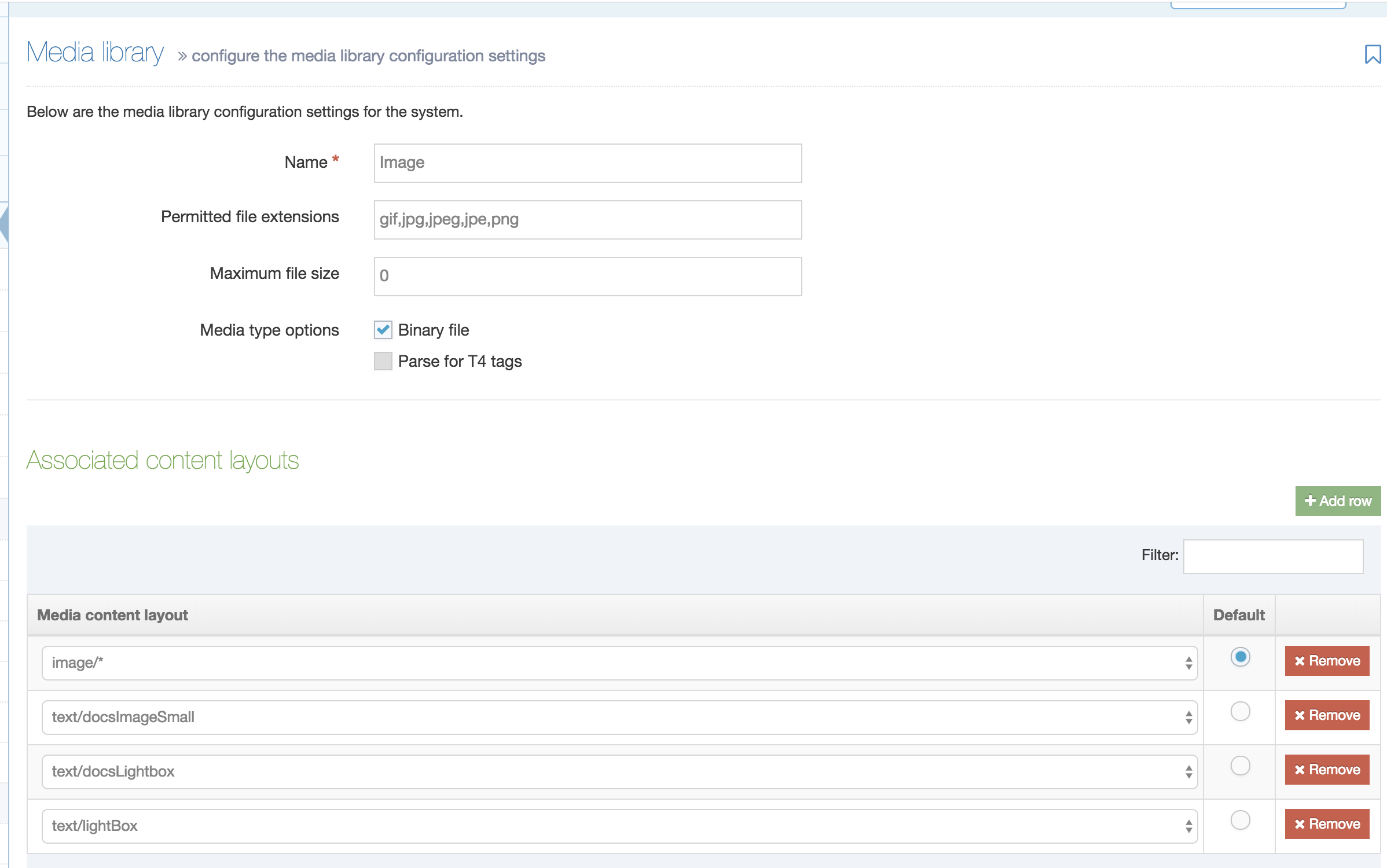 Screenshot of a media item with multiple Content Layouts