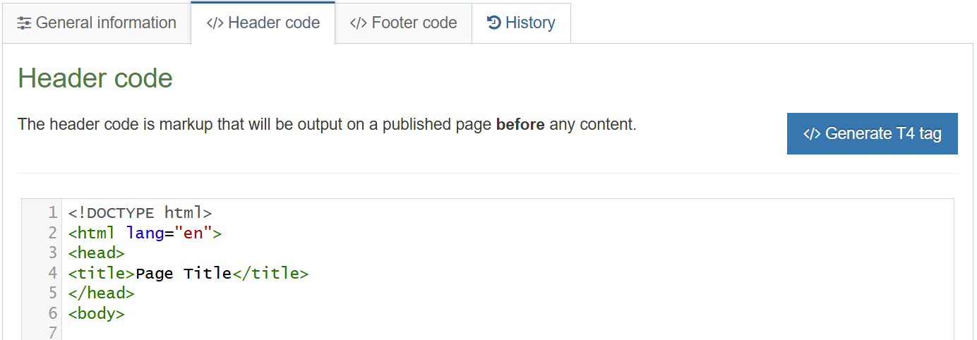 Page Layout (Header Tab)