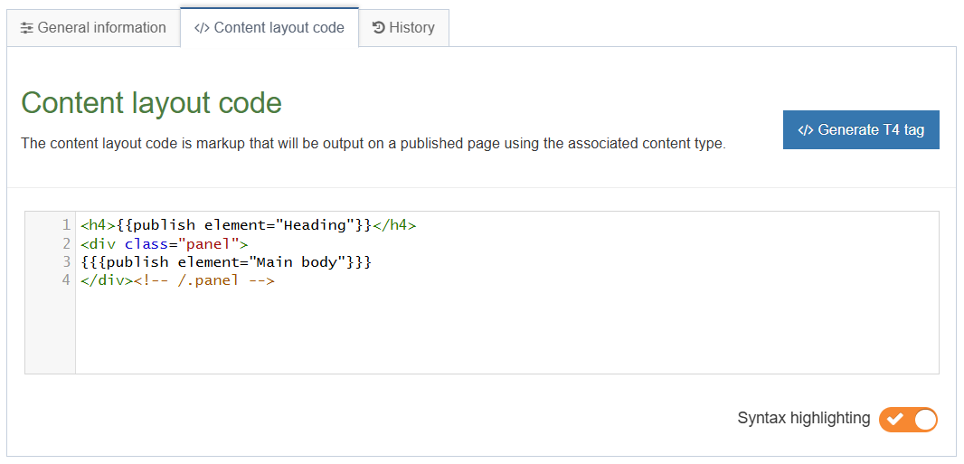 Sidebar box content layout code (Handlebars)