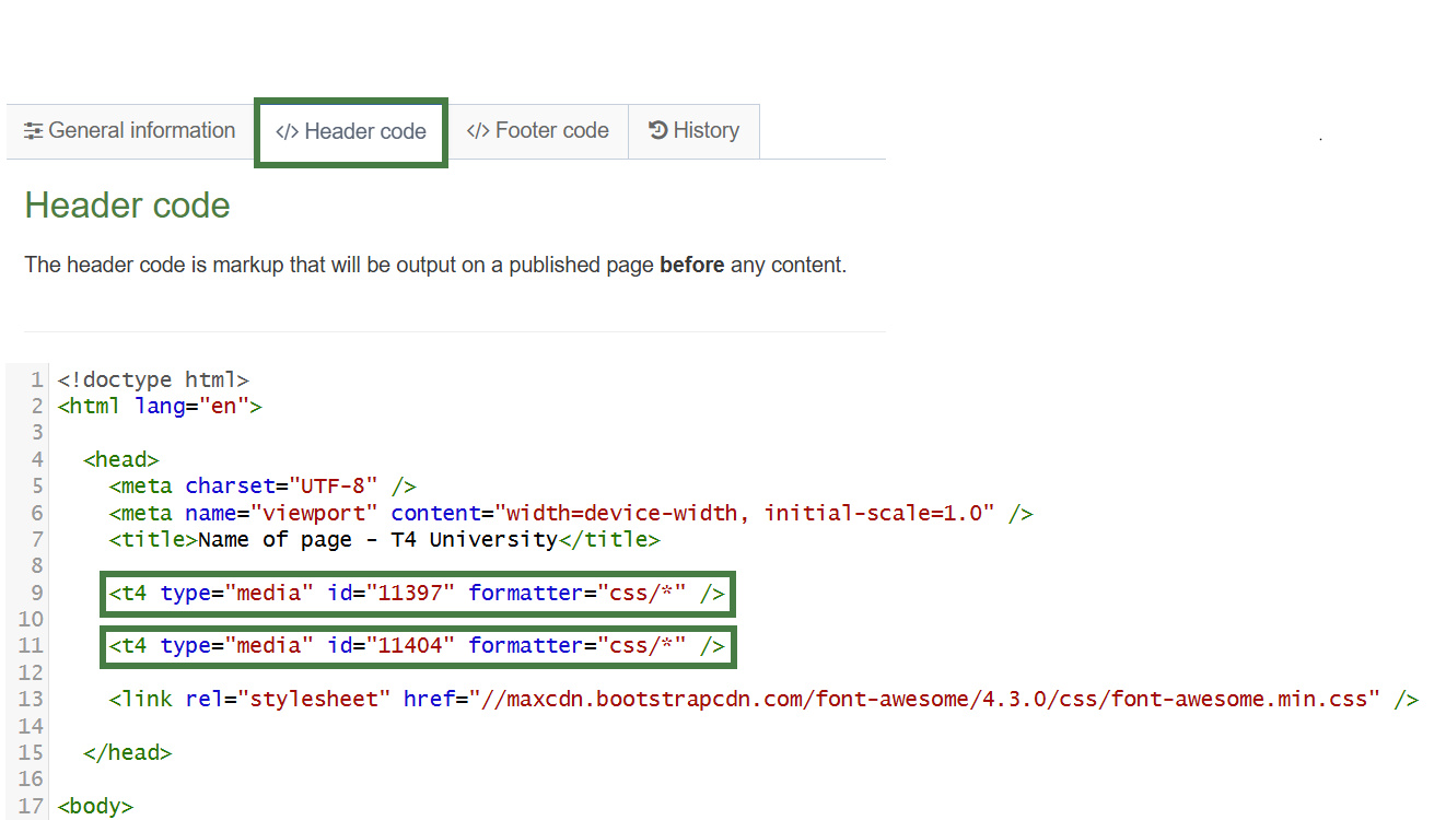 T4 Tags of CSS Files (Page Layout) Header Code