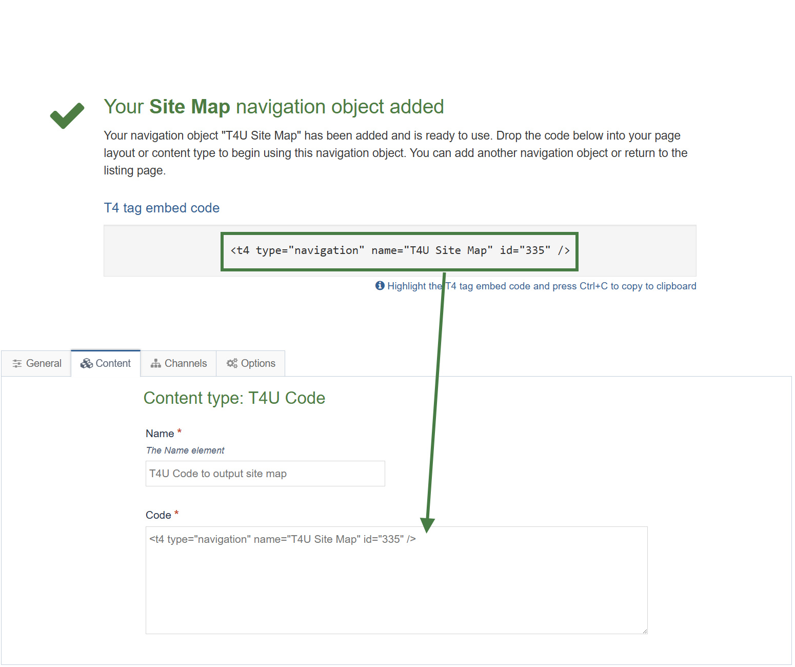 Use Navigation Object in Content