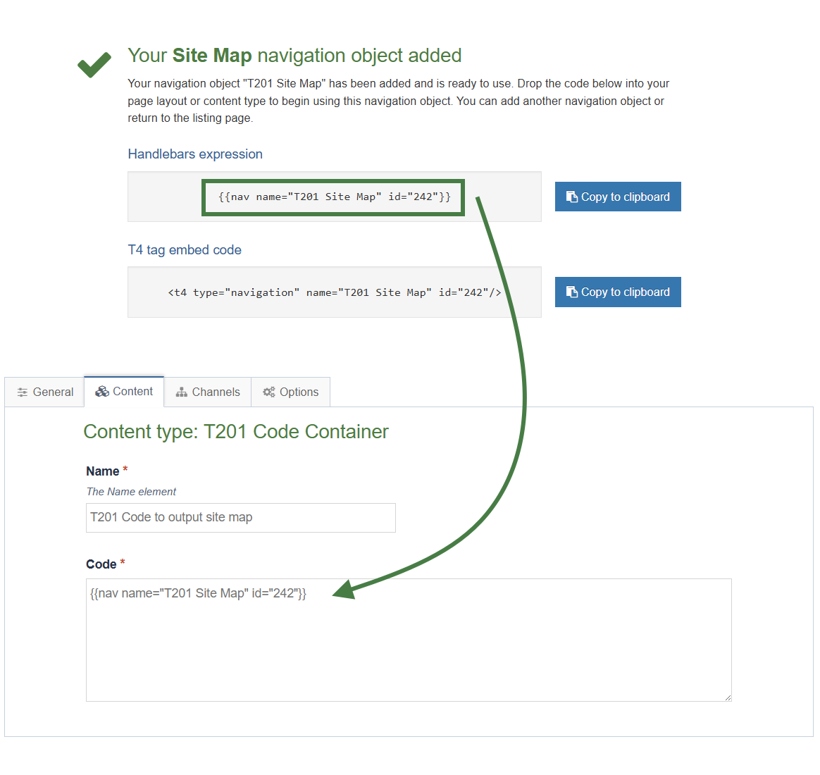 Use Navigation Object in Content