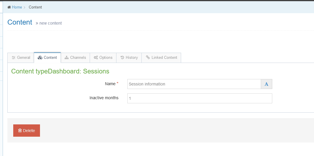 Configure Dashboard Session Information