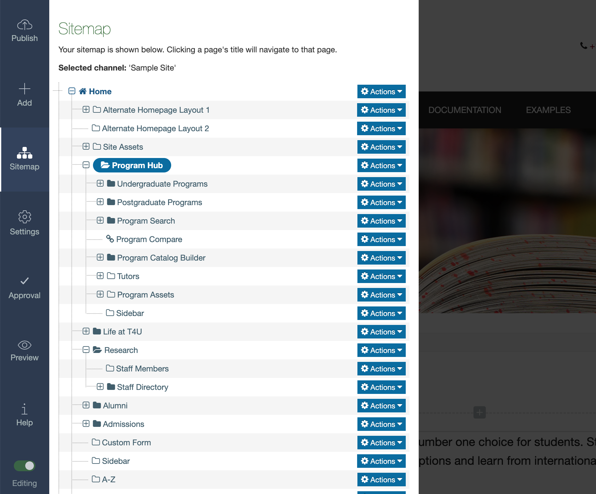 A screenshot of Direct Edit with newly designed icons and a left menu with a UI that matches that of the core product