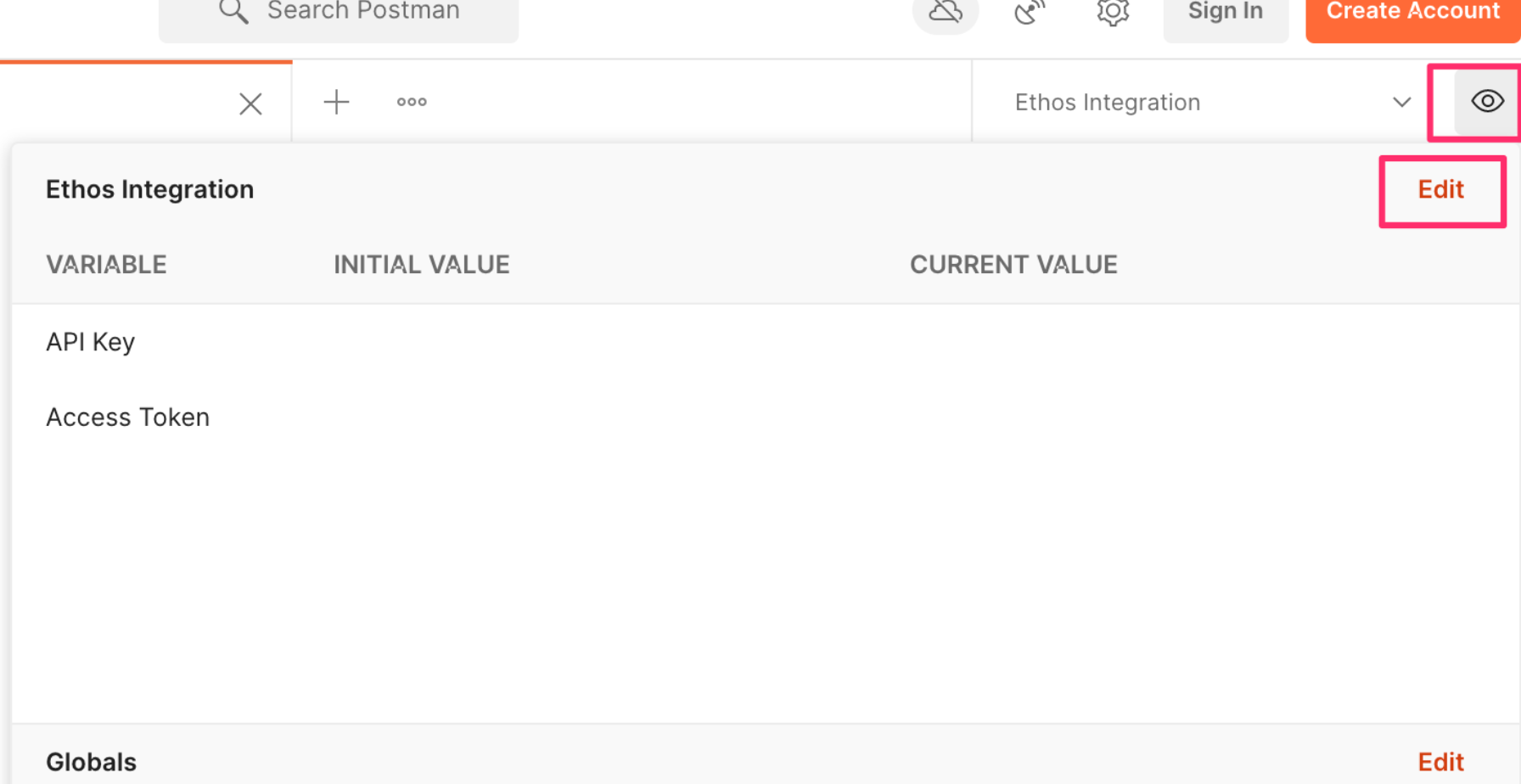 Edit the Connection in Postman